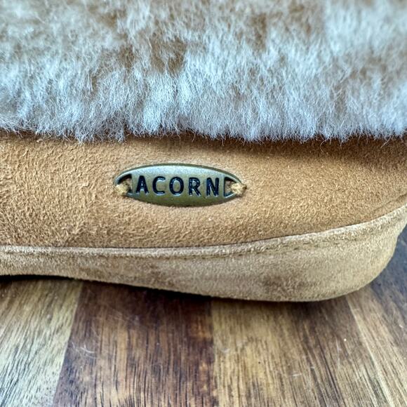 Acorn Oh Ewe Bootie Slippers Women's Brown Suede Sheepskin Size 10 - Picture 4 of 11